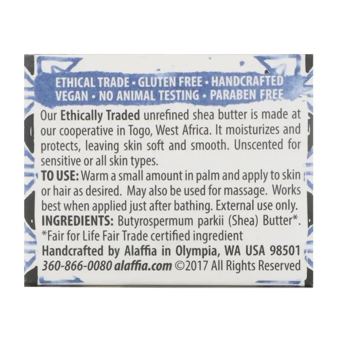 Alaffia, Shea Butter, Unscented, 2 oz (57 g)