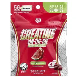 SteelFit, Creatine On-The-Go™, жевательные таблетки с моногидратом креатина, со вкусом сочного арбуза, 12 упаковок по 22 г (0,8 унции)