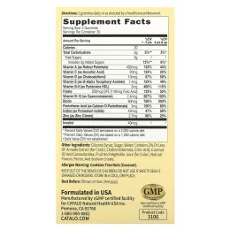 CATALO, Детские вегетарианские жевательные витамины с цинком и мультивитаминами, для детей от 2 лет, клубника, вишня и апельсин, 60 вегетарианских жевательных мармеладок