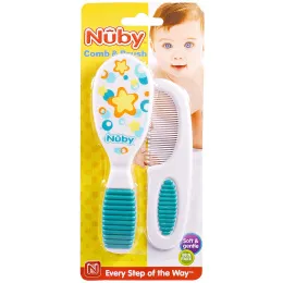 Nuby, Мягкие и нежные, расческа и щетка, 1 комплект