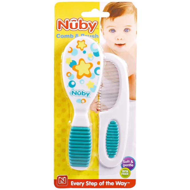 Nuby, Мягкие и нежные, расческа и щетка, 1 комплект