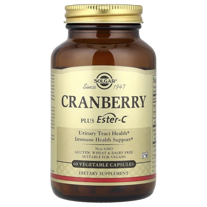 Solgar, Cran Flora, с пробиотиками, 60 вегетарианских капсул