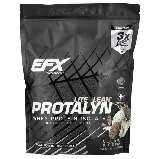 EFX Sports, Protalyn® изолят сывороточного протеина, печенье и крем, 907 г (2 фунта)