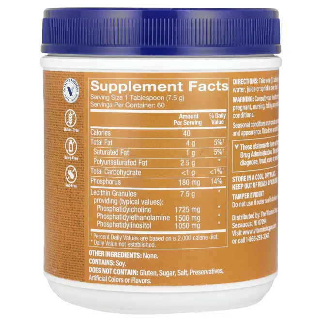 The Vitamin Shoppe, Гранулы лецитина, 454 г (16 унций)