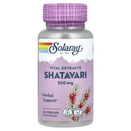 Solaray, Экстракт корня шатавари, 500 мг, 60 вегетарианских капсул