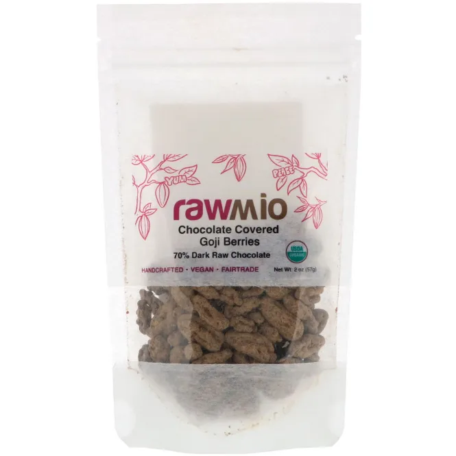 Rawmio, Organic Chocolate Covered Goji Berries,  2 oz (57 g)