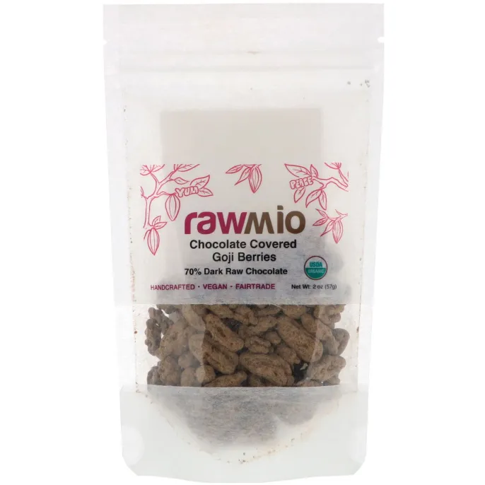 Rawmio, Organic Chocolate Covered Goji Berries, 2 oz (57 g)