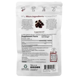 Micro Ingredients, Астаксантин, 12 мг, 120 мягких таблеток