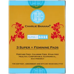 Charlie Banana, 3 супер + женские прокладки, Цветочные, 3 прокладки