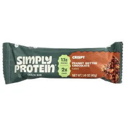 Simply Protein, хрустящие батончики-снеки, с арахисовой пастой и шоколадом, 8 батончиков по 40 г (1,41 унции)