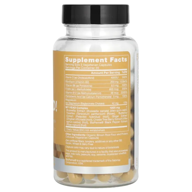 Eu Natural, My Brain !, пиретрум и белокопытник, 60 вегетарианских капсул