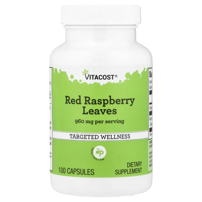 Vitacost, листья красной малины, 100 капсул