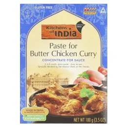 Kitchens of India, паста для курицы в масле, концентрат для соуса, средний, 100 г (3,5 унции)