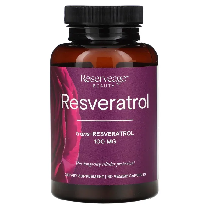 ReserveAge Nutrition, Ресвератрол, 100 мг, 60 капсул на растительной основе