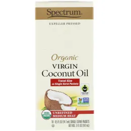 Spectrum Culinary, Органическое нерафинированное кокосовое масло, нерафинированно на среднем огне, 10 отдельных порционнных пакетиков, по 14,7 мл каждый