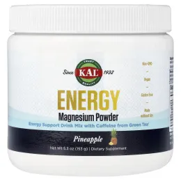 KAL, Energy, магний в порошке, со вкусом ананаса, 153 г (5,3 унции)
