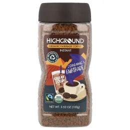 Highground Coffee, Органический растворимый кофе, средний, 100 г