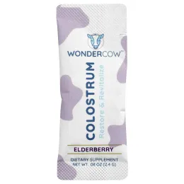 Wondercow, Молозиво в порошке, бузина, 30 пакетиков по 2,4 г (0,08 унции)
