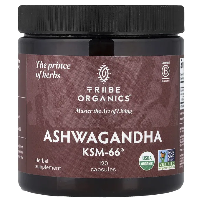 Tribe Organics, Ашваганда KSM-66®, 120 капсул