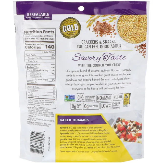 Crunchmaster, Мультизерновые хлебцы, 4.5 унций (127 г.)