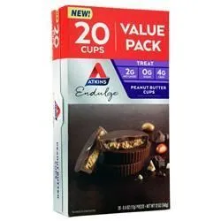 Atkins, Чашки с арахисовым маслом Endulge Большая упаковка 20 чашек