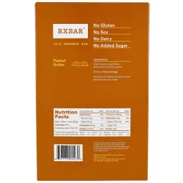 RXBAR, Протеиновые батончики, арахисовое масло, 12 батончиков, 52 г (1,83 унции) каждый