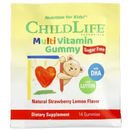 ChildLife Essentials, Мультивитаминные жевательные таблетки, натуральная клубника и лимон, 14 жевательных таблеток