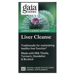 Gaia Herbs, Очищение печени, 60 вегетарианских жидких фито-капсул