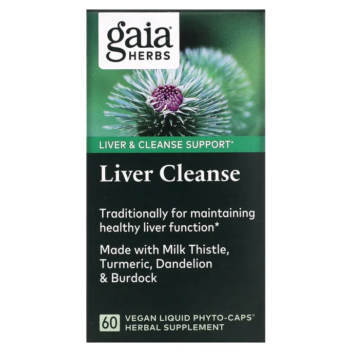 Gaia Herbs, Очищение печени, 60 вегетарианских жидких фито-капсул
