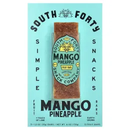 South Forty Snack Company, фруктовые батончики, манго, ананас и лайм, 5 батончиков по 35 г (1,2 унции)