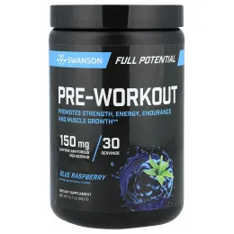 Swanson Vitamins, Full Potential, предтренировочный комплекс, с голубой малиной, 360 г (12,7 унции)