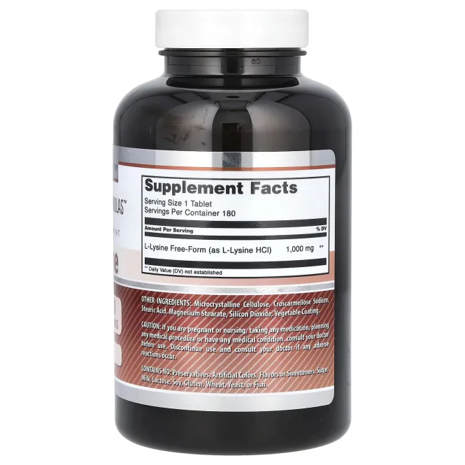 Amazing Nutrition, L-лизин, 1000 мг, 180 таблеток