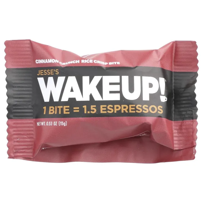 Jesse's WAKEUP!, Rice Crisp Bites, хрустящая корочка с корицей, 8 пакетиков по 15 г (0,53 унции)