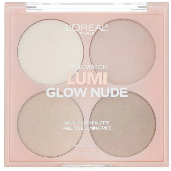 L'Oreal, Палетка хайлайтеров True Match Lumi Glow Nude, оттенок 760 «Лунный поцелуй», 7,3 г
