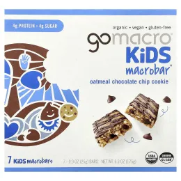 GoMacro, Kids MacroBar®, овсяное печенье с шоколадной крошкой, 7 шт. по 25 г (0,9 унции)