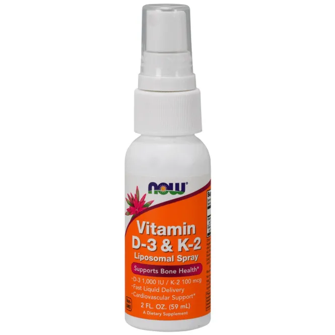 Now Foods, Витамины D3 и К2, липосомный спрей, 2 жидкие унции (60 мл)