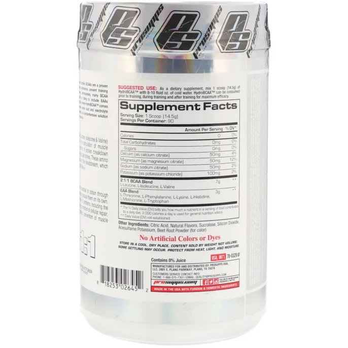 ProSupps, Hydro BCAA, Клубника и киви, 46,03 унц. (1305 г)