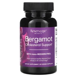 ReserveAge Nutrition, Комплекс поддержания нормального уровня холестерина с бергамотом и резвератролом, 30 растительных капсул
