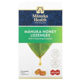 Manuka Health, Леденцы с медом Manuka, прополис, 15 леденцов