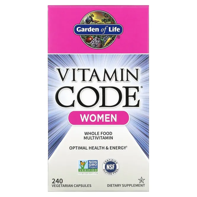 Garden of Life, Vitamin Code®, мультивитамины из цельных пищевых продуктов для женщин, 240 вегетарианских капсул