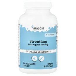 Vitacost, стронций, 240 вегетарианских капсул (340 мг в 1 капсуле)