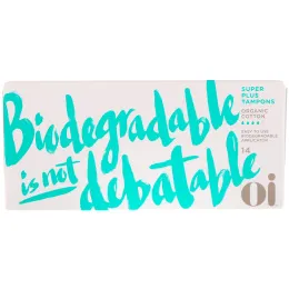 Oi, Тампоны из органического хлопка, Биоразлагаемые, Супер плюс, 14 тампонов