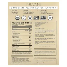 Truvani, Растительный протеиновый порошок, шоколад и арахисовая паста, 10 пакетиков по 36 г (1,27 унции)