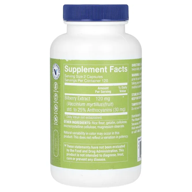 The Vitamin Shoppe, экстракт черники, 120 мг, 240 капсул (60 мг в 1 капсуле)