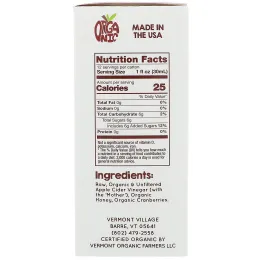 Vermont Village, Organic, Apple Cider Vinegar Shot, Cranberries & Honey, 12 Pack, 1 oz (28 g) Each
