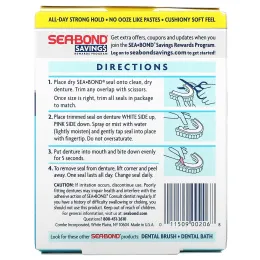 SeaBond, Адгезивные пломбы для зубных протезов, нижние, оригинальные, 30 шт.