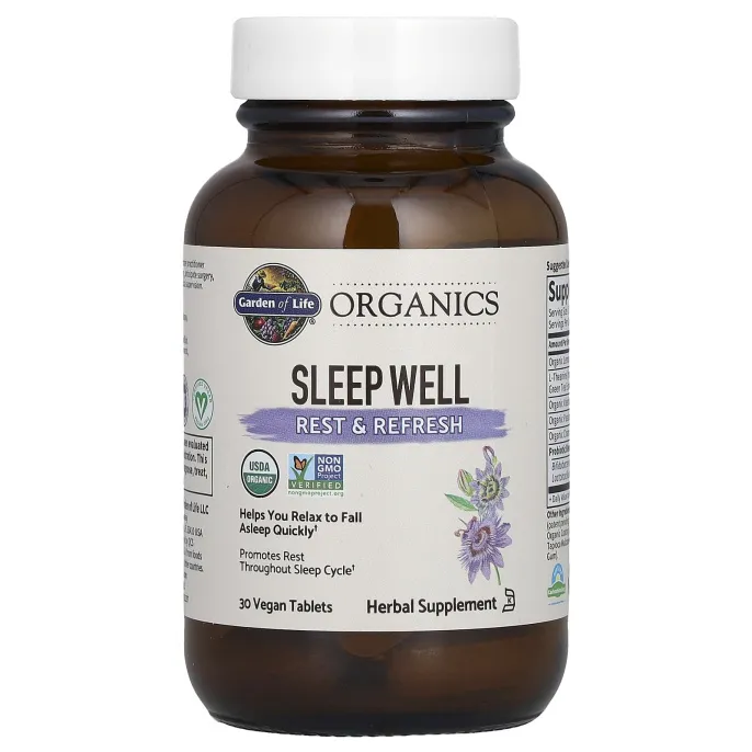Garden of Life, MyKind Organics, Sleep Well, для крепкого сна, отдыха и восстановления, 30 веганских таблеток