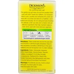 Dickinson Brands, Гель от припухлостей век, натуральный гамамелис, 0,5 жидких унций (15 мл)