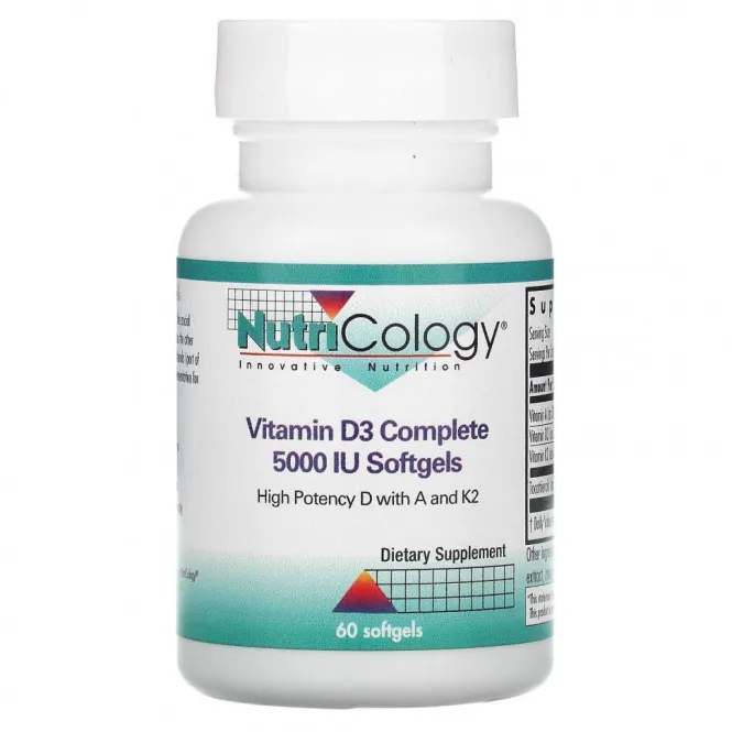 Nutricology, Vitamin D3 Complete , 5000 МЕ, 60 Softgels