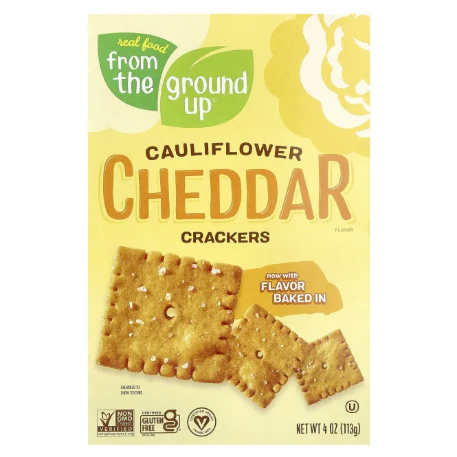 From The Ground Up, крекеры из цветной капусты, со вкусом чеддера, 113 г (4 унции)